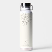 Personalisiertes botanisches Wasserfarben-Monogram Trinkflasche (Rückseite)