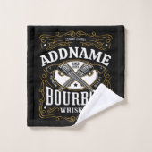 Personalisiertes Bourbon Vintag Guns Whiskey-Label Badhandtuch Set (Waschlappen)
