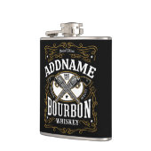 Personalisiertes Bourbon Vintag Guns Whiskey-Label Flachmann (Links)