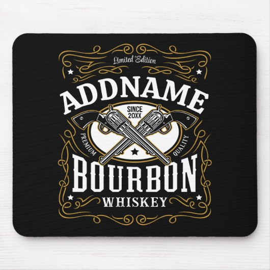 Personalisiertes Bourbon Vintag Guns Whiskey-Label Mousepad (Vorne)