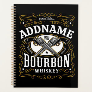 Personalisiertes Bourbon Vintag Guns Whiskey-Label Planer