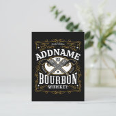 Personalisiertes Bourbon Vintag Guns Whiskey-Label Postkarte (Stehend Vorderseite)
