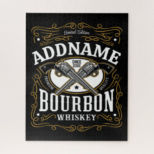 Personalisiertes Bourbon Vintag Guns Whiskey-Label Puzzle