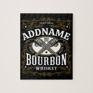 Personalisiertes Bourbon-Vintage-Gewehr-Etikett fü Puzzle