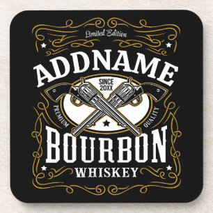 Personalisiertes Bourbon-Vintage-Gewehr-Whiskey-Et Getränkeuntersetzer