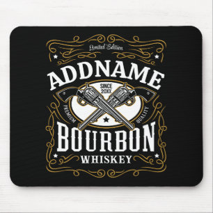 Personalisiertes Bourbon-Vintage-Gewehr-Whiskey-Et Mousepad
