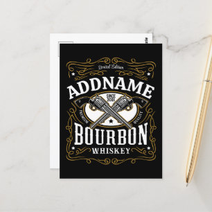 Personalisiertes Bourbon-Vintage-Gewehr-Whiskey-Et Postkarte