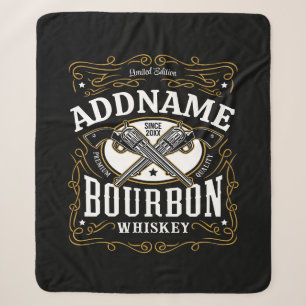 Personalisiertes Bourbon-Vintage-Gewehr-Whiskey-Et Sherpadecke