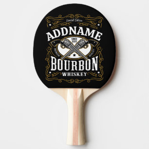 Personalisiertes Bourbon-Vintage-Gewehr-Whiskey-Et Tischtennis Schläger