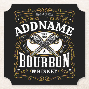 Personalisiertes Bourbon-Vintage-Gewehr-Whiskey-Et Untersetzer