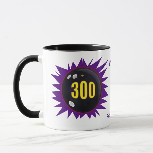 Personalisiertes Bowling 300 Spiel, Bowling Ball T Tasse (Links)