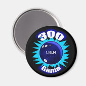Personalisiertes Bowling 300-Spiel mit Datum, Magnet (Vorderseite/Rückseite)