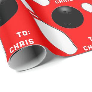 Personalisiertes Bowling-Geschenk Geschenkpapier