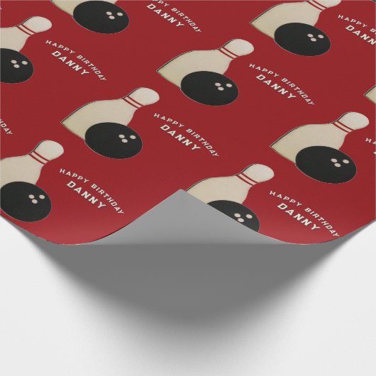 Personalisiertes Bowling-Geschenkpapier Geschenkpapier (Ecke)