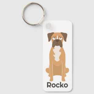 Personalisiertes Boxer-Hund-Schlüsselanhänger mit Schlüsselanhänger