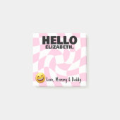 Personalisiertes Boy Lunch Box Hinweis Retro Check Post-it Klebezettel (Vorderseite)