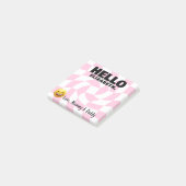 Personalisiertes Boy Lunch Box Hinweis Retro Check Post-it Klebezettel (angewinkelt)