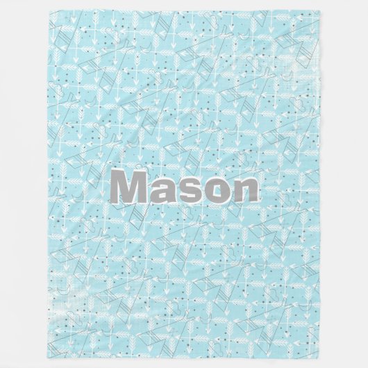 Personalisiertes Boy Room Modernes Arrow Muster Fleecedecke (Vorderseite)