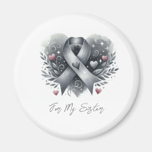 Personalisiertes Brain Cancer Gray Ribbon für mein Magnet