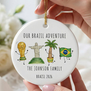 Personalisiertes Brasilien-Familienreise-Ornament Keramik Ornament