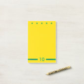 Personalisiertes Brasilien Flaggenfarben Weltmeist Post-it Klebezettel (Auf Schreibtisch)