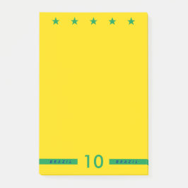Personalisiertes Brasilien Flaggenfarben Weltmeist Post-it Klebezettel