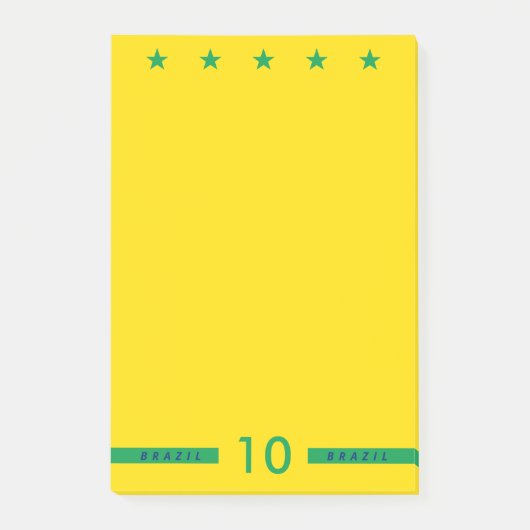 Personalisiertes Brasilien Flaggenfarben Weltmeist Post-it Klebezettel (Vorderseite)