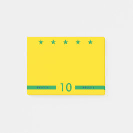 Personalisiertes Brasilien Flaggenfarben Weltmeist Post-it Klebezettel