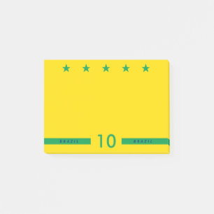 Personalisiertes Brasilien Flaggenfarben Weltmeist Post-it Klebezettel