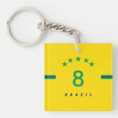Personalisiertes Brasilien Flaggenfarben Weltmeist Schlüsselanhänger (Vorderseite)