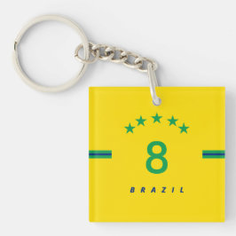 Personalisiertes Brasilien Flaggenfarben Weltmeist Schlüsselanhänger