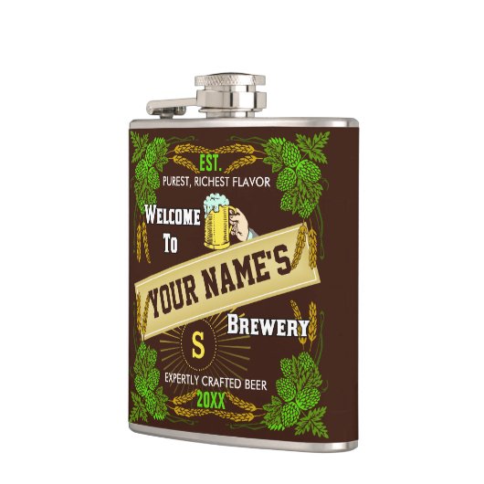Personalisiertes Brauerei-Willkommen: Flachmann (Links)
