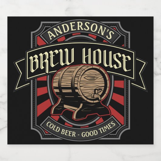 Personalisiertes Brauhaus Label Bier Brauen Bar Pu Bierflaschenetikett (Einzelnes Label)
