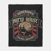 Personalisiertes Brauhaus Label Bier Brauen Bar Pu Fleecedecke (Vorderseite)