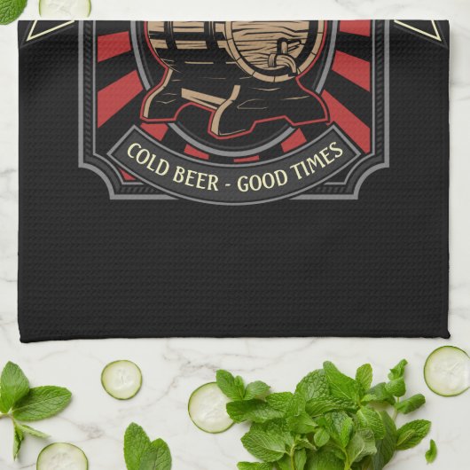 Personalisiertes Brauhaus Label Bier Brauen Bar Pu Geschirrtuch (Gefaltet)