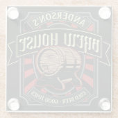 Personalisiertes Brauhaus Label Bier Brauen Bar Pu Glasuntersetzer (Rückseite)
