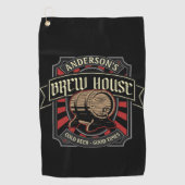 Personalisiertes Brauhaus Label Bier Brauen Bar Pu Golfhandtuch (Vorderseite)
