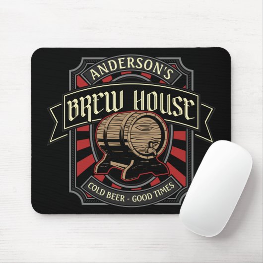 Personalisiertes Brauhaus Label Bier Brauen Bar Pu Mousepad (Mit Mouse)