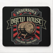 Personalisiertes Brauhaus Label Bier Brauen Bar Pu Mousepad (Vorne)