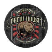 Personalisiertes Brauhaus Label Bier Brauen Bar Pu Schneidebrett (Vorderseite)