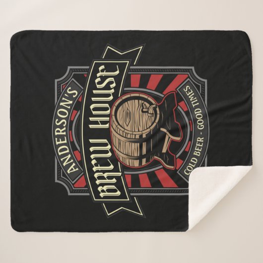 Personalisiertes Brauhaus Label Bier Brauen Bar Pu Sherpadecke (Vorderseite (Horizontal))
