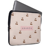 Personalisiertes Braun-Kirsch-Muster Laptopschutzhülle (Vorne Rechts)