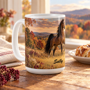 Personalisiertes Braunes American Saddlebred Herbs Kaffeetasse