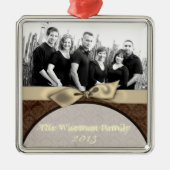 Personalisiertes braunes FOTO Ornament Aus Metall (Vorne)