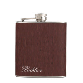 Personalisiertes braunes Leder Imitate Textur Flas Flachmann