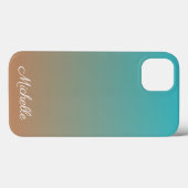 Personalisiertes braunes und blaues ombre Case-Mat Case-Mate iPhone Hülle (Rückseite (Horizontal))