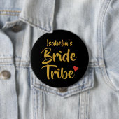 Personalisiertes Braut Tribe Rotes Herz Button (Beispiel)