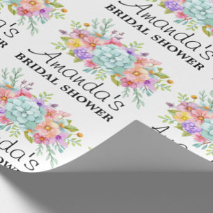 Personalisiertes Brautdusche-Blumenverpackungspapi Geschenkpapier
