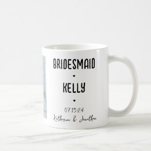 Personalisiertes Brautjungfer-Foto-Hochzeitsgesche Kaffeetasse