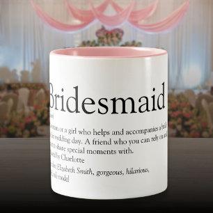 Personalisiertes Brautjungfern-Geschenk mit Defini Zweifarbige Tasse